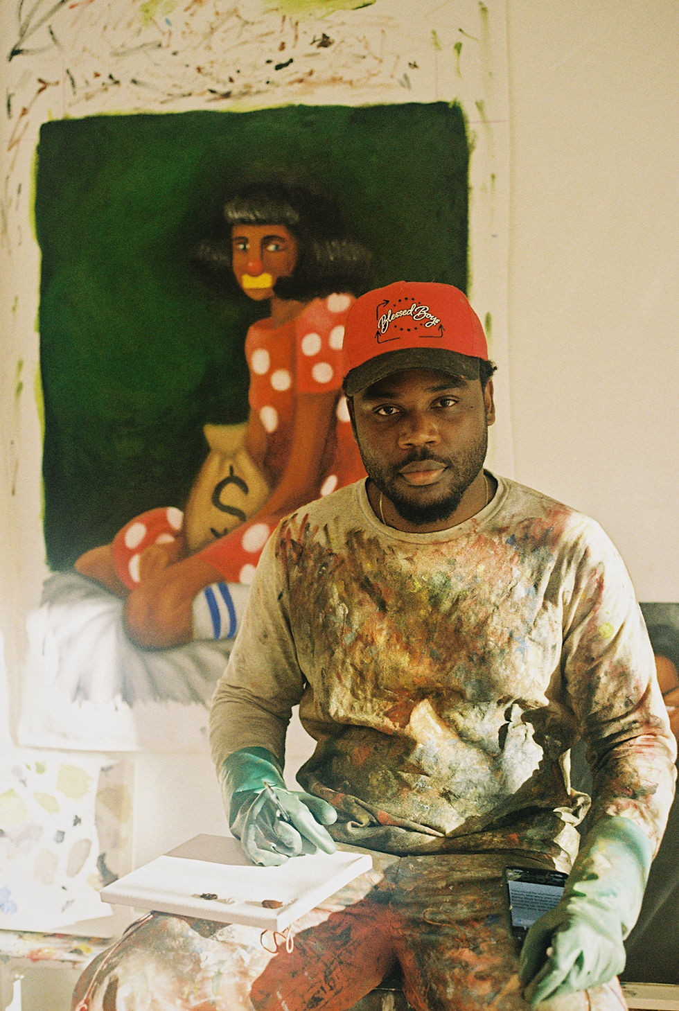 Emmanuel Kazadi in his studio